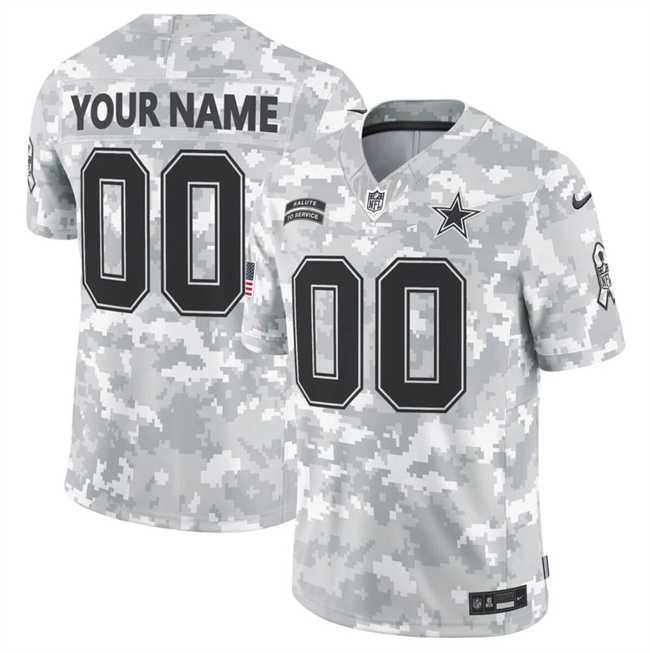 Mens Dallas Cowboys Active Player Custom 2024 F.U.S.E Arctic Camo Salute To Service Limited Stitched Football Jersey->customized nfl jersey->Custom Jersey
